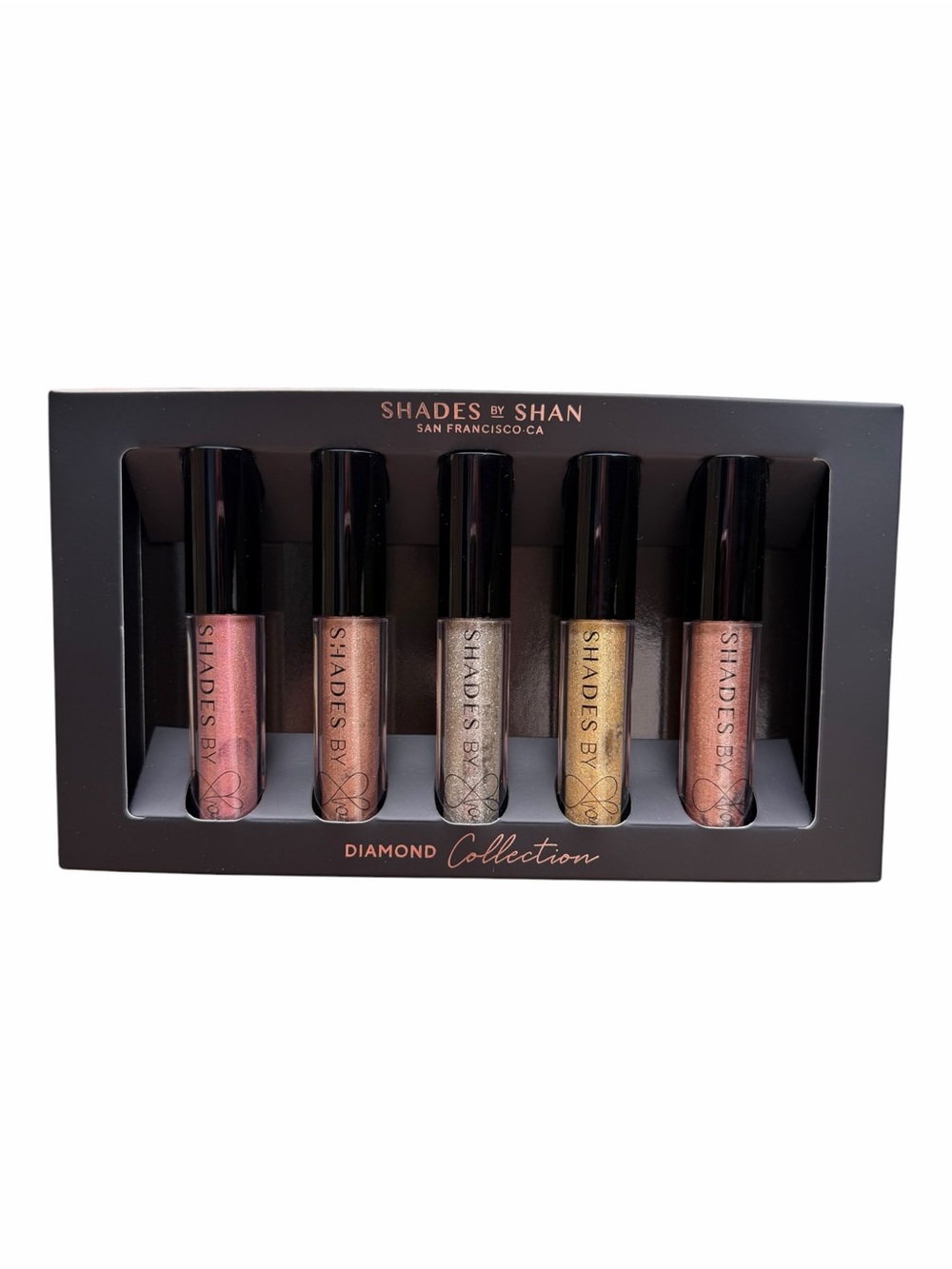 Shades by Shan Diamond Collection 5-Piece Liquid Glitter Eyeshadow Set – NEW